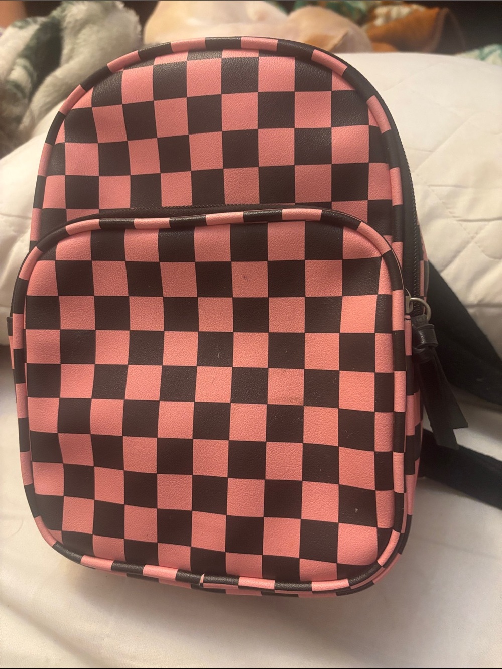 art class Pink and Black Checkerboard Mini Backpack